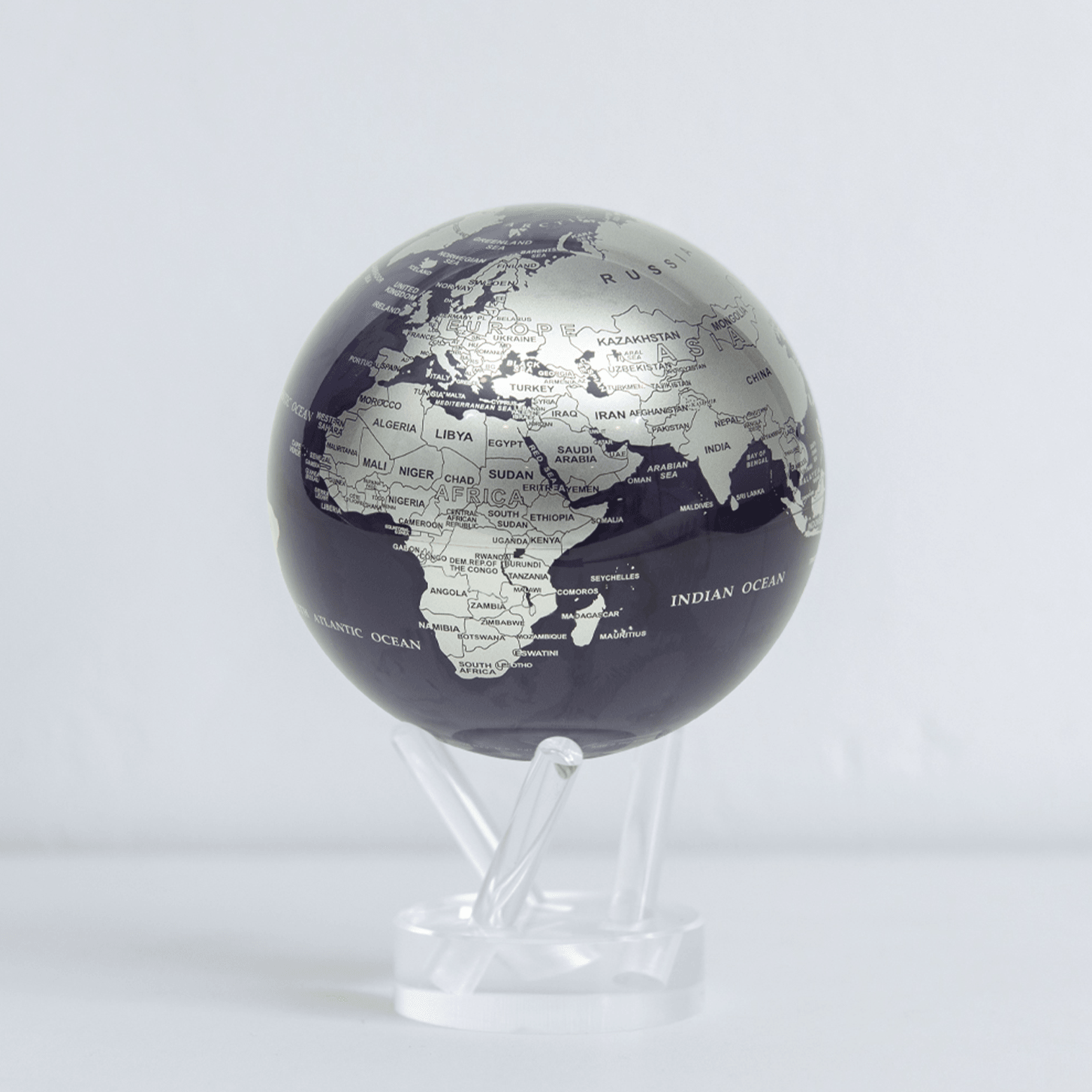 PURPLE AND SILVER GLOBE - MOVA UK