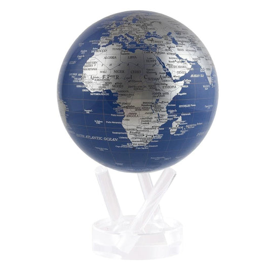 BLUE AND SILVER GLOBE | No cords or batteries - MOVA UK