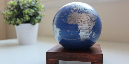 Introducing the Ultimate Modern Décor Statement – The Blue and Silver MOVA Globe