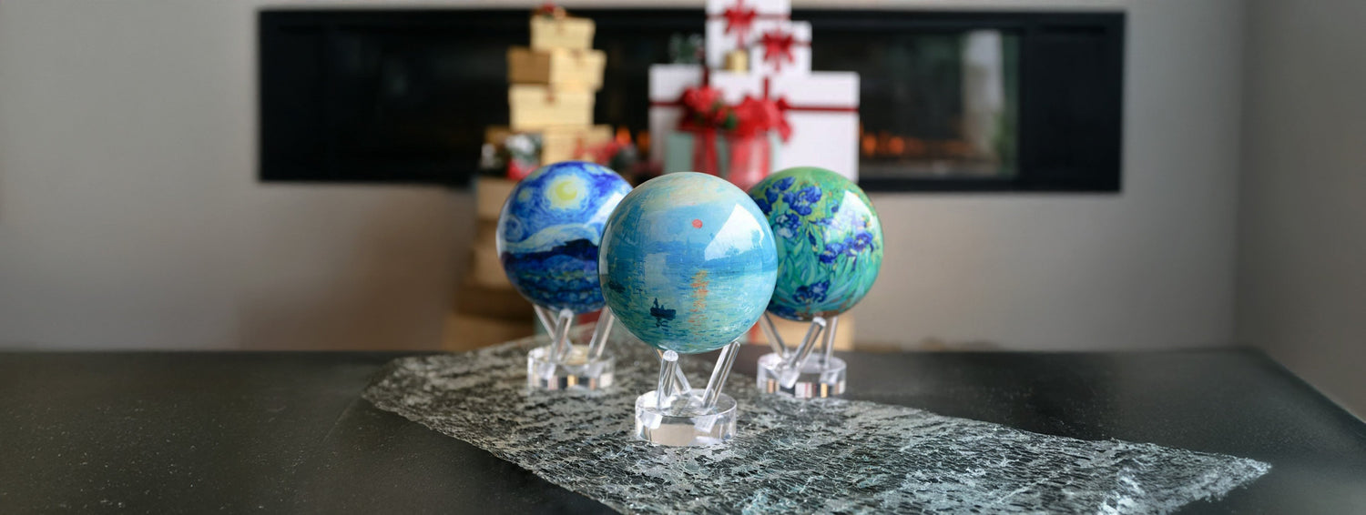 Decorative art globes display
