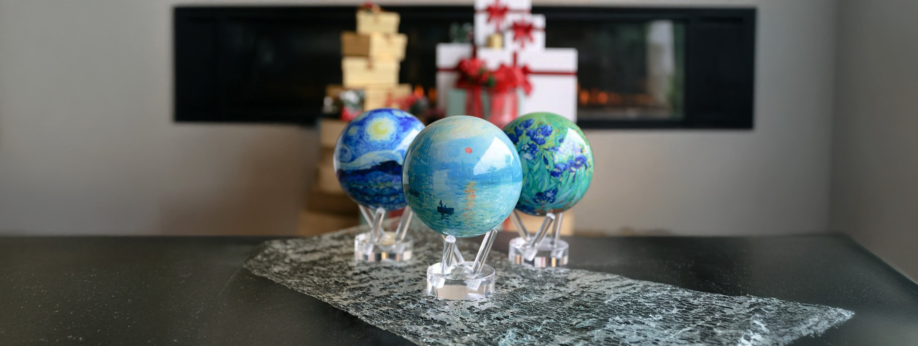 Decorative art globes display