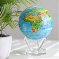 Load image into Gallery viewer, BLUE RELIEF MAP WORLD GLOBE | Turns using ambient light - MOVA UK
