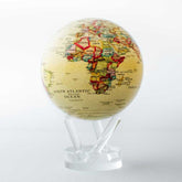 YELLOW POLITICAL MAP WORLD GLOBE - MOVA UK