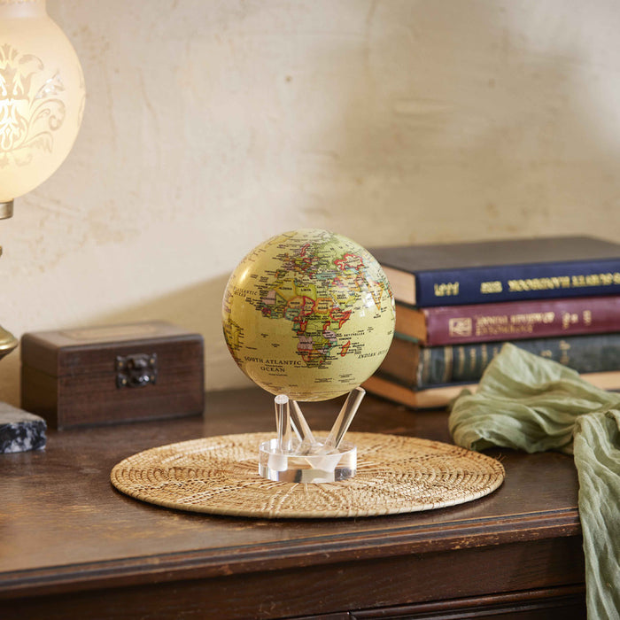 ANTIQUE YELLOW POLITICAL MAP GLOBE