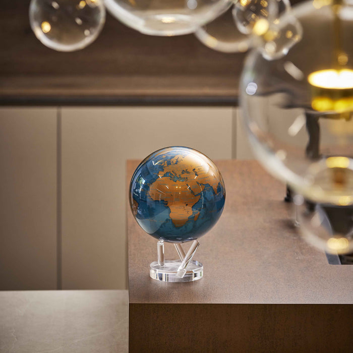 CERULEAN BLUE & GOLD GLOBE