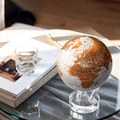 Pearl White &amp; Gold MOVA Globe on  base