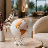 Pearl White & Gold globe in modern living room