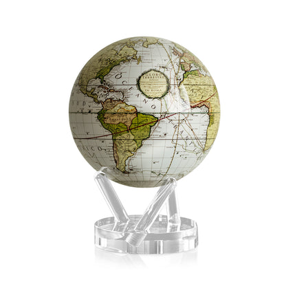 ANTIQUE TERRESTRIAL WHITE GLOBE 6"