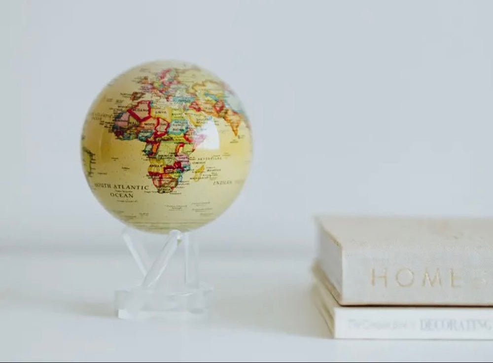 MOVA rotating globe displayed as modern desk decor