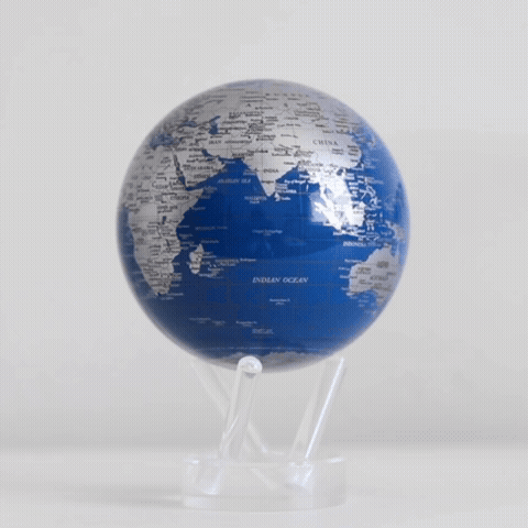 BLUE AND SILVER GLOBE