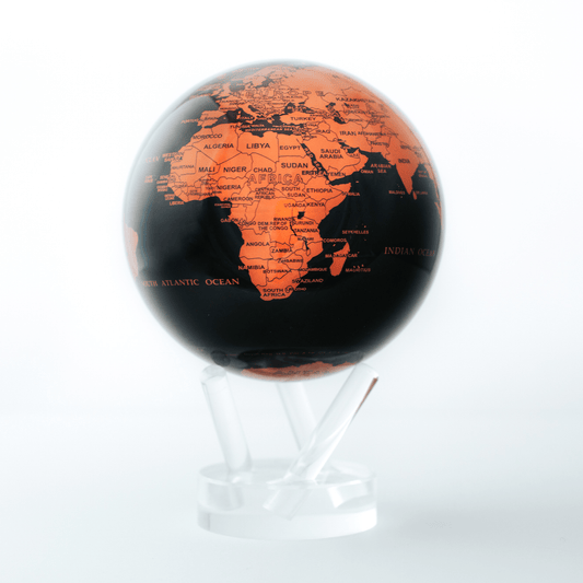 BLACK AND COPPER GLOBE | Hidden magnets provide movement - MOVA UK