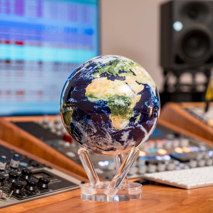 Earth with Clouds MOVA Globe in office, stylish art decor for creative spaces