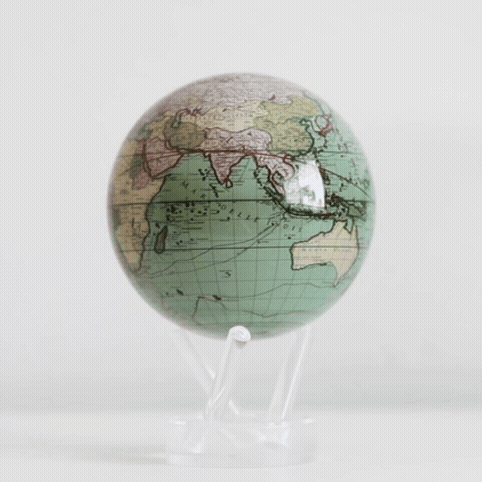 ANTIQUE TERRESTRIAL GREEN GLOBE