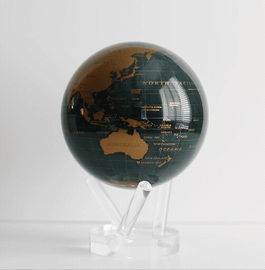 EMERALD GREEN & GOLD GLOBE