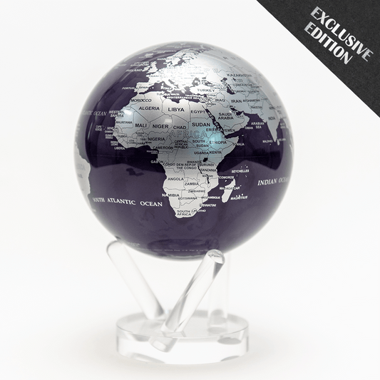 PURPLE AND SILVER GLOBE - MOVA UK