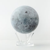 MOVA Moon rotating globe on acrylic stand, detailed lunar surface and craters from NASA imagery, astronomy-inspired desk ornament