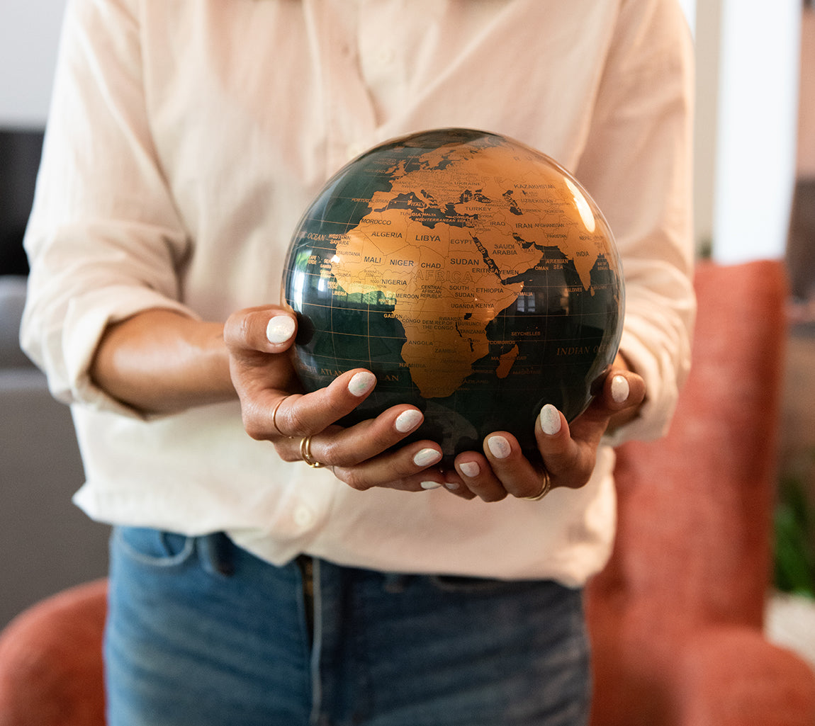 MOVA globe presented to celebrate career growth and promotion
