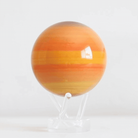 Orange striped saturn globe