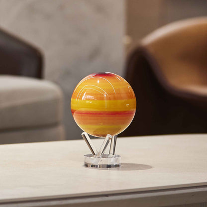 Saturn MOVA Globe displayed on coffee table in living room