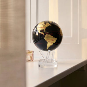Black and Gold with Red Lettering Map MOVA Globe