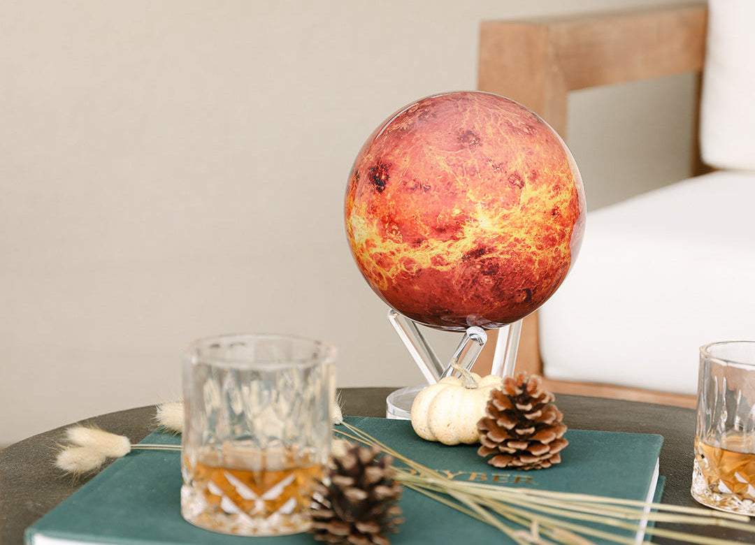 VENUS inspired MOVA globe styled as modern space-themed home décor