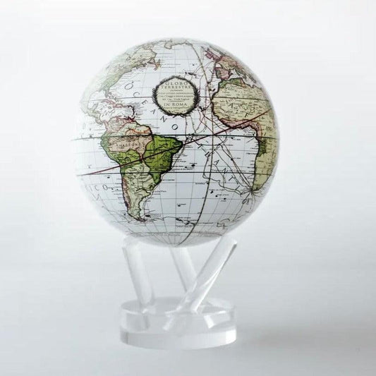 ANTIQUE TERRESTRIAL WHITE GLOBE - MOVA UK