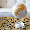 Load image into Gallery viewer, WHITE AND GOLD GLOBE Hidden magnets provide movement - MOVA UK
