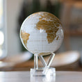 Load image into Gallery viewer, WHITE AND GOLD GLOBE Features latitude and longitude lines - MOVA UK
