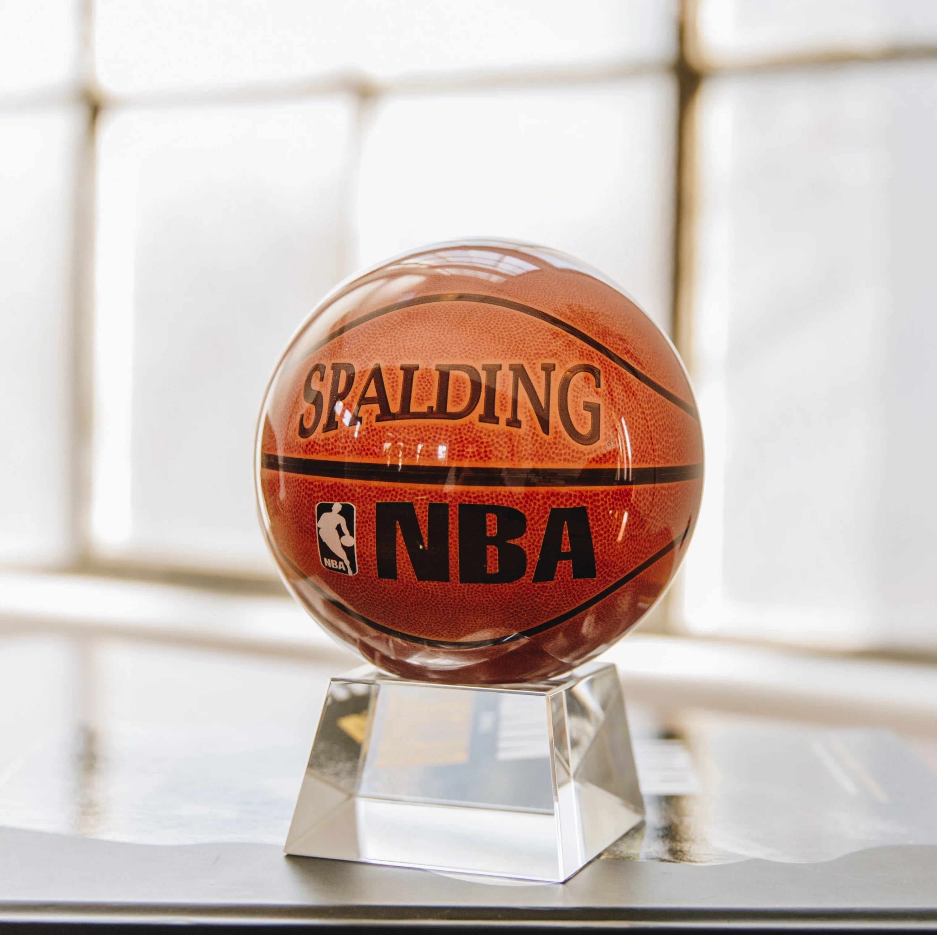 Custom basketball-themed MOVA inner globe with personalized design