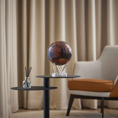Mars MOVA Globe displayed on modern side table living room decor