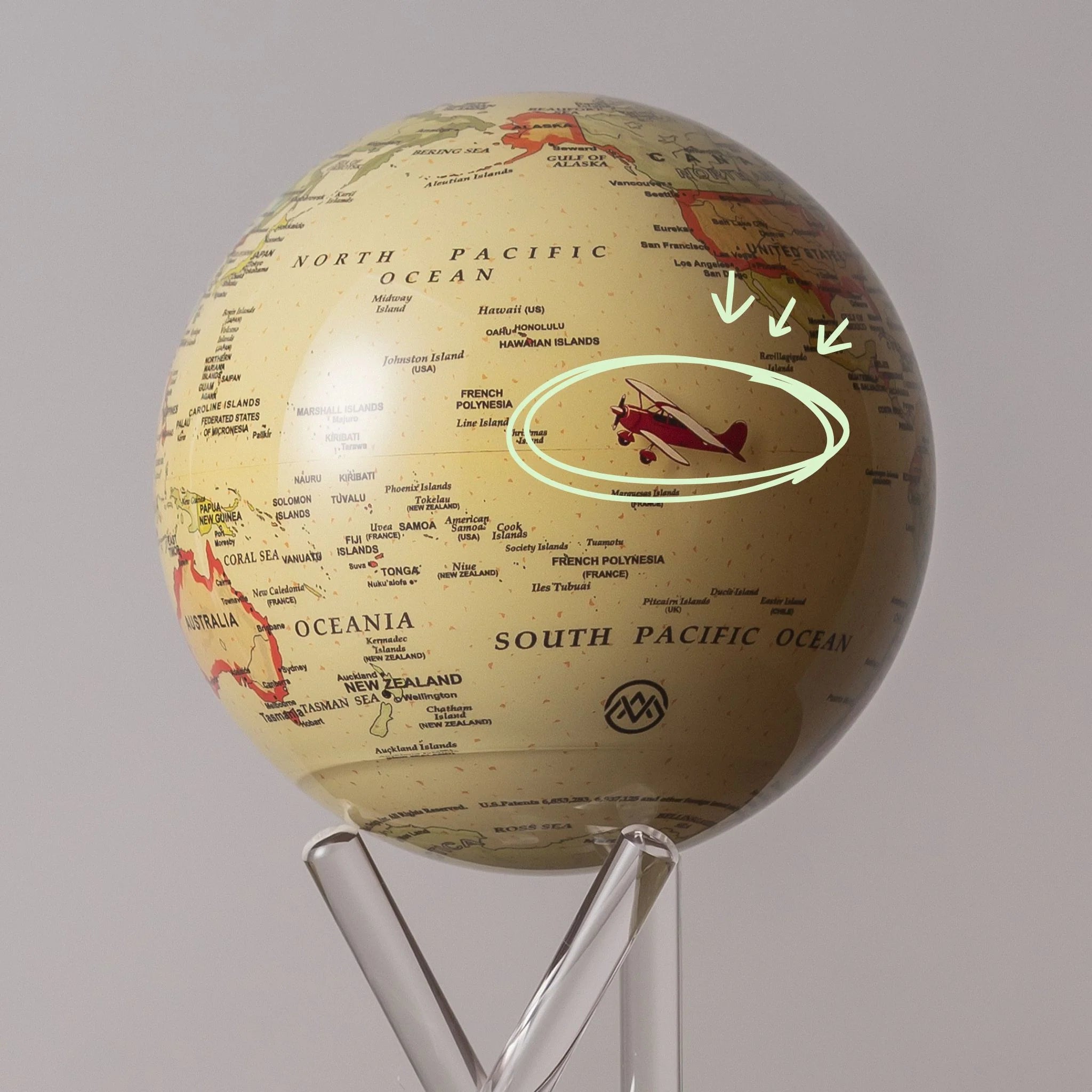 Custom MOVA globe outer shell featuring personalized printed artwork