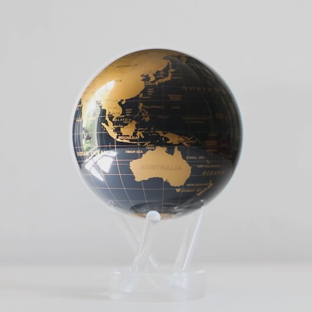 mova jet black and gold globe video