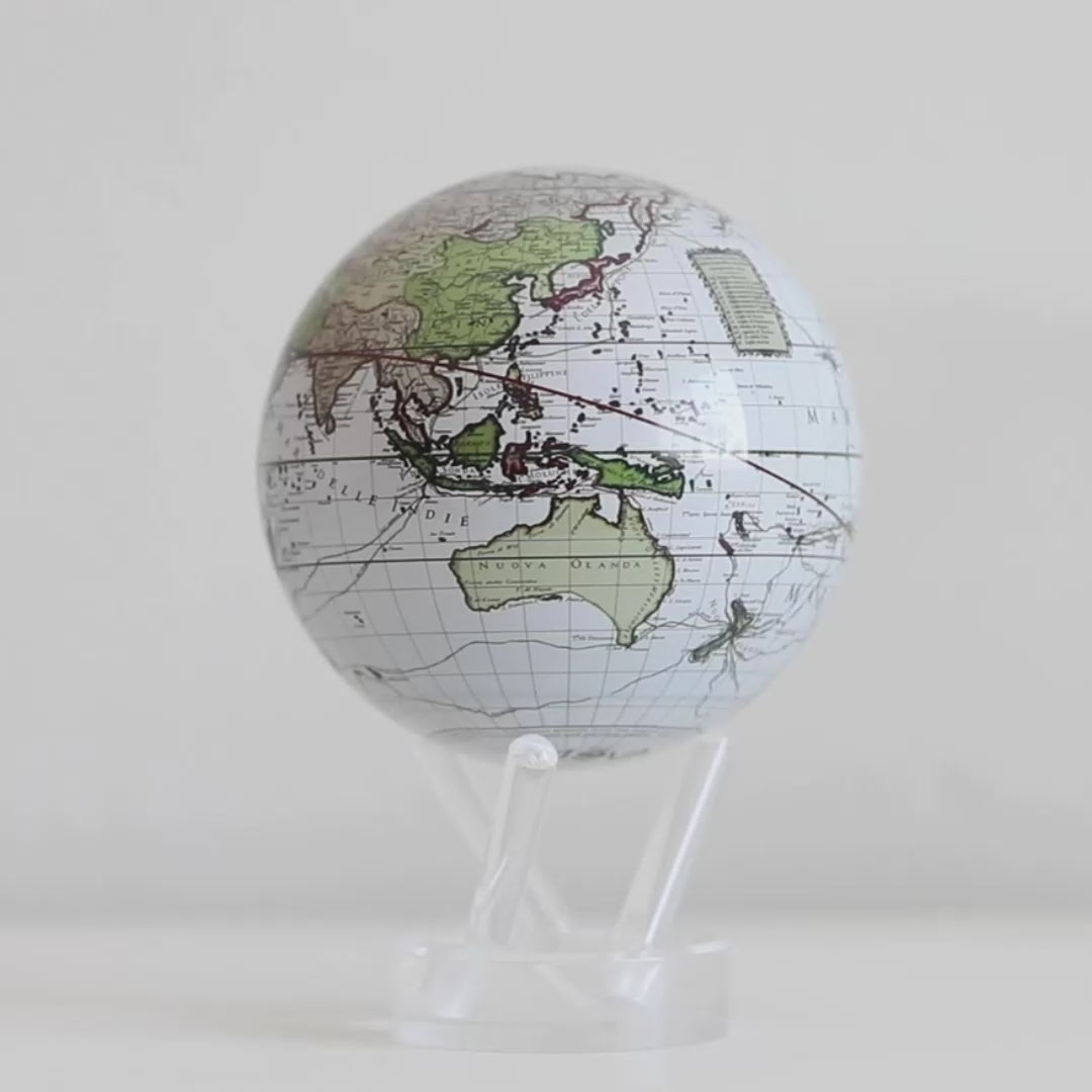 mova antique cassini white map globe video
