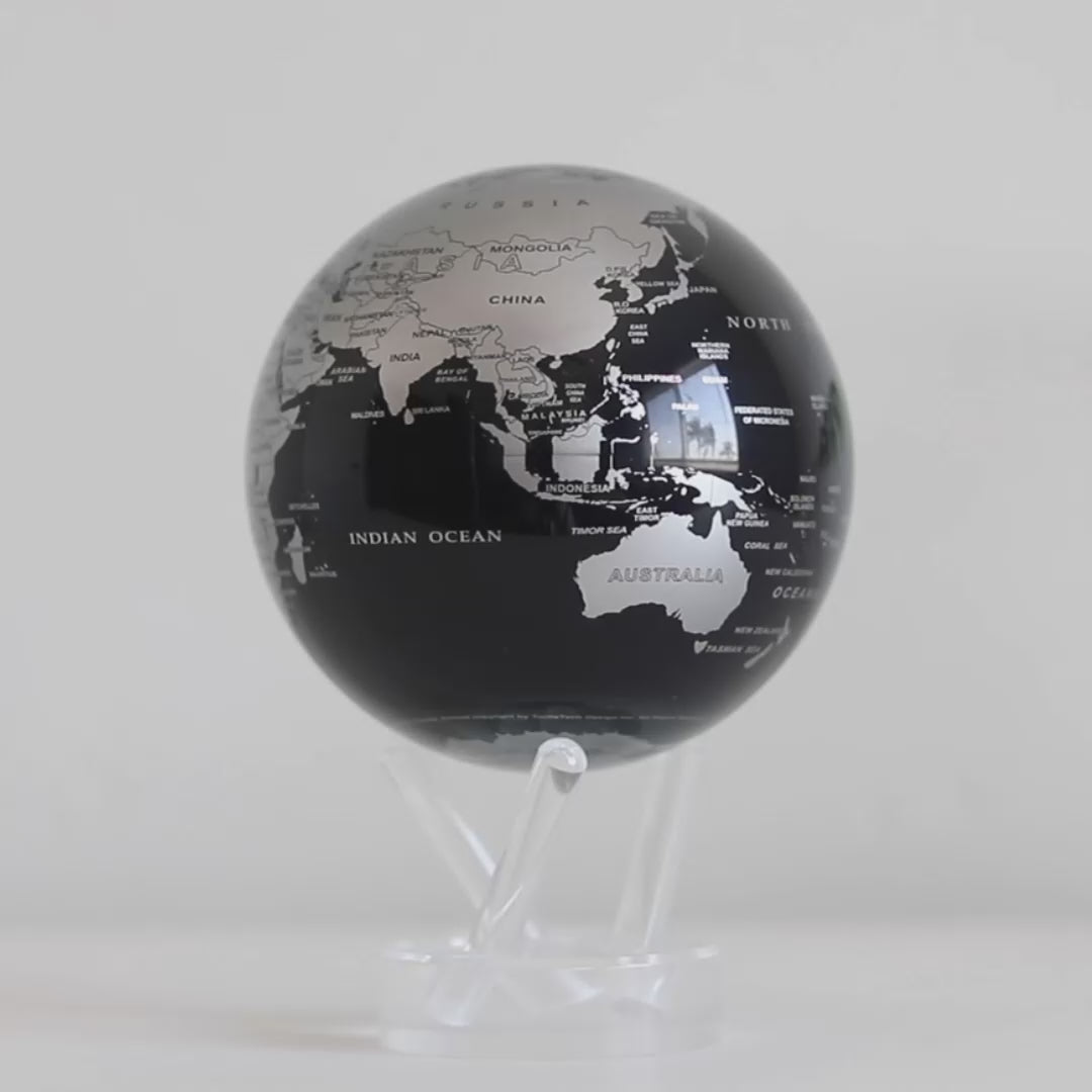 mova jet black and silver globe video